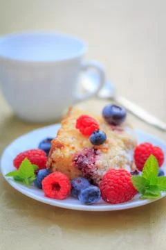 Raspberry dessert Foto stock