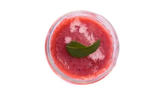 Raspberry dessert top view Stock Photos