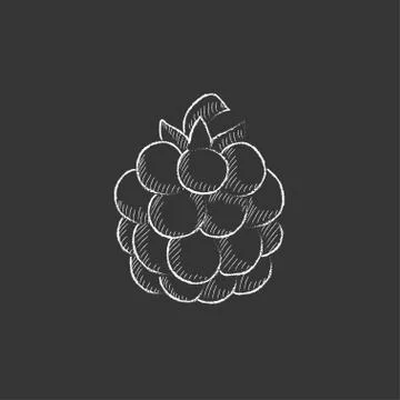 Raspberry. Drawn in chalk icon Illustrazione stock