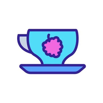 Raspberry drink icon vector. Isolated contour symbol illustration Stock Illustration