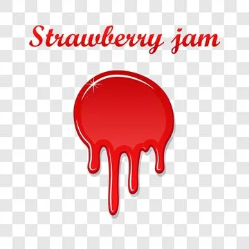 Raspberry drip jam 3D. Sweet raspberries splash isolated white transparent Stock Illustration