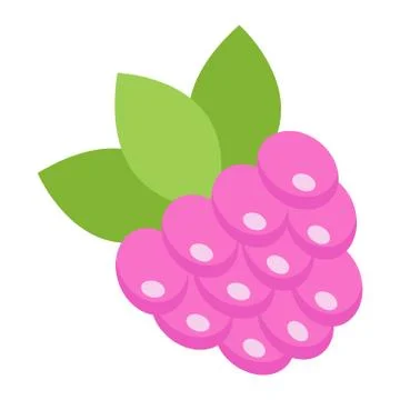 Raspberry flat icon, fruit and diet, Illustrazione stock