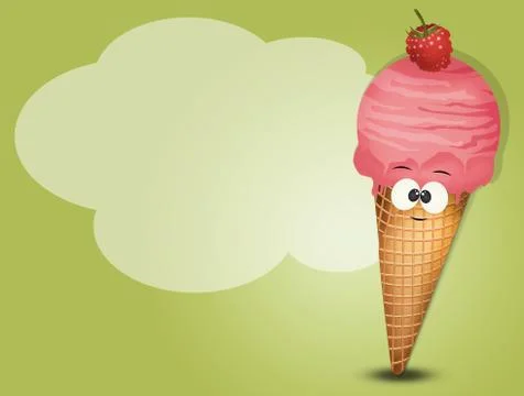 Raspberry flavored ice cream Illustration