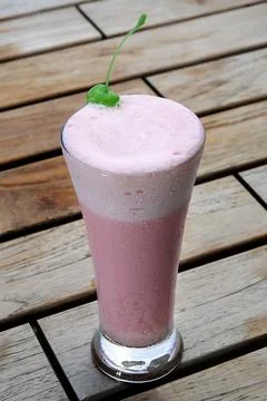 Raspberry flavored smoothie Foto stock