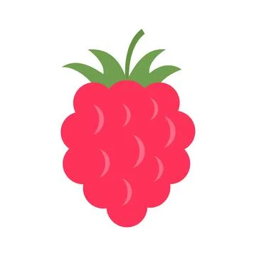 Raspberry food icon flat isolated Illustrazione stock