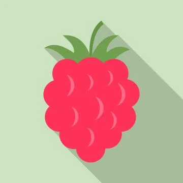 Raspberry food icon, flat style Illustrazione stock