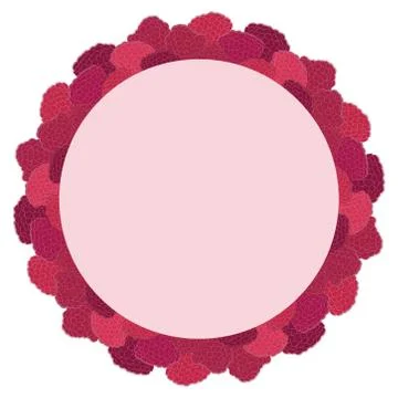Raspberry. Forest berries. Round vector frame template. Stock Illustration