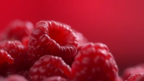 Raspberry fresh berries closeup, ripe fresh organic Raspberries macro shot Stock Footage 320645907