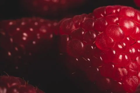 Raspberry fruit details, macro Stock Photos