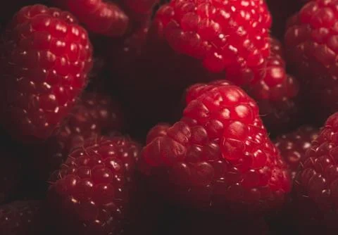 Raspberry fruit details, macro Stock Photos