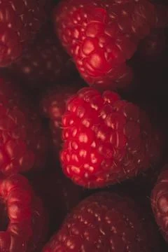 Raspberry fruit details, macro Stock Photos