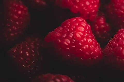 Raspberry fruit details, macro Foto stock