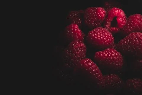 Raspberry fruit details, macro Stock Photos