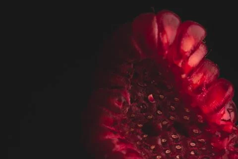 Raspberry fruit details, macro Stock Photos