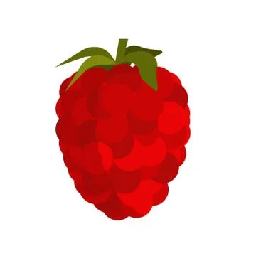 Raspberry fruit food vector icon isolated. Red berry sweet nature. Organic pl Illustrazione stock