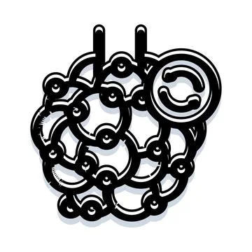Raspberry fruit icon creating a refresh symbol Illustrazione stock