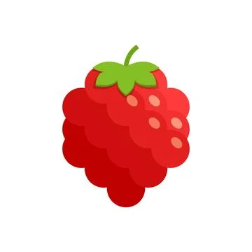 Raspberry fruit icon in flat style. Raspberries berry vector illustration o.. Illustrazione stock