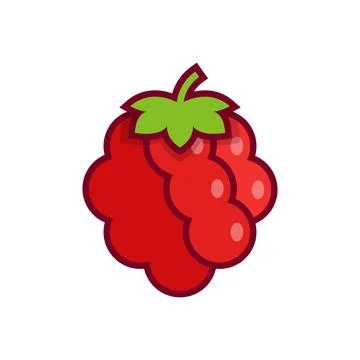 Raspberry fruit icon in flat style. Raspberries berry vector illustration o.. Illustrazione stock
