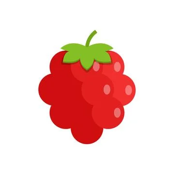 Raspberry fruit icon in flat style. Raspberries berry vector illustration o.. Stockillustratie