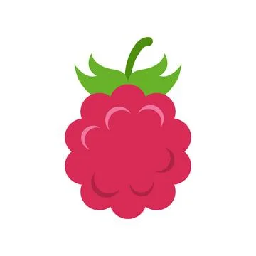 Raspberry fruit icon in flat style. Raspberries berry vector illustration o.. Stockillustratie