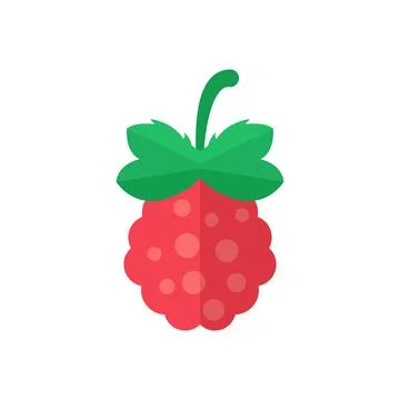 Raspberry fruit icon in flat style. Raspberries berry vector illustration o.. Stockillustratie