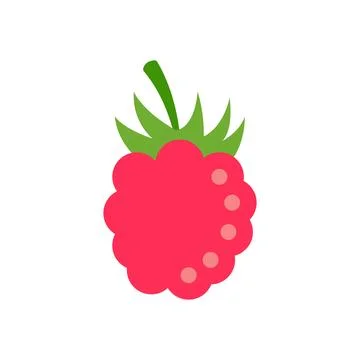 Raspberry fruit icon in flat style. Raspberries berry vector illustration o.. Stock Illustration