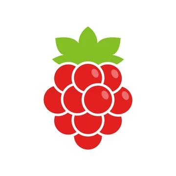 Raspberry fruit icon in flat style. Raspberries berry vector illustration o.. Stock Illustration