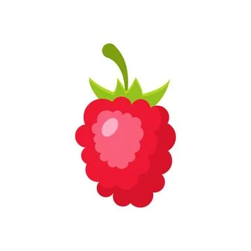 Raspberry fruit icon in flat style. Raspberries berry vector illustration o.. Stock Illustration