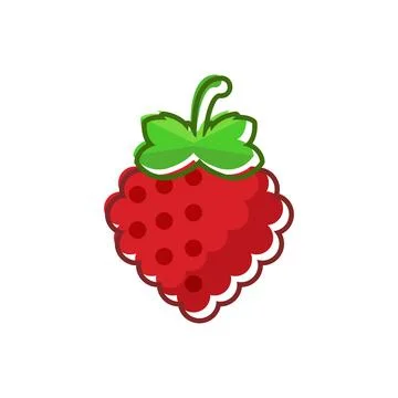 Raspberry fruit icon in flat style. Raspberries berry vector illustration o.. イラスト素材