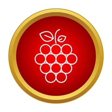 Raspberry fruit icon in gold circle Stock Illustration