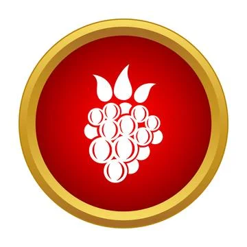 Raspberry fruit icon red button design 스톡 일러스트
