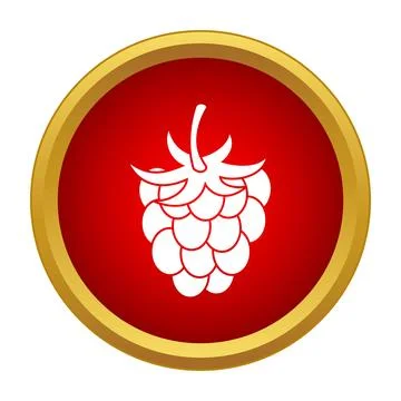 Raspberry fruit icon red circle web button Illustrazione stock