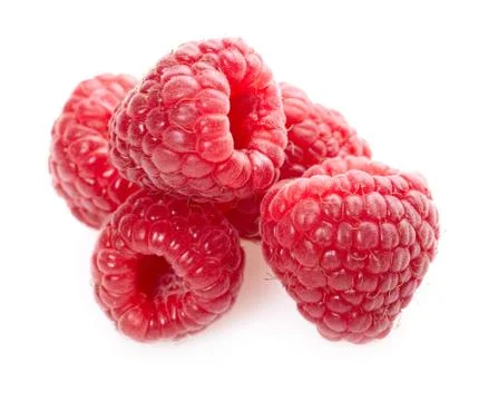 Raspberry fruit isolated on white background Foto stock