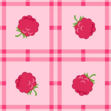 Raspberry fruit seamless for pattern fabric, simple raspberry fruit cute re.. Stock-Illustration