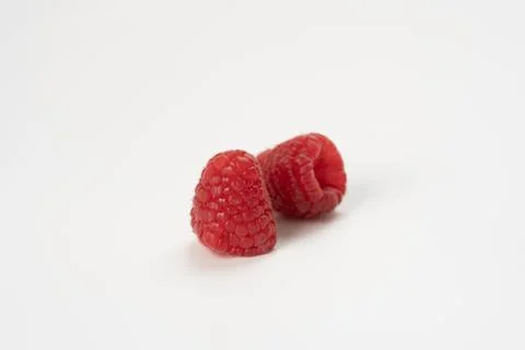 Raspberry fruits on a white background Foto stock