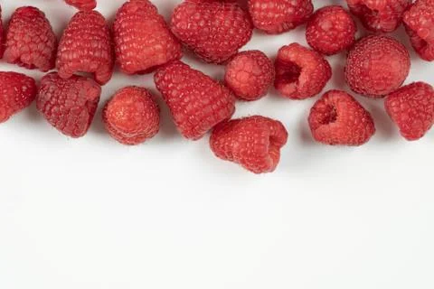 Raspberry fruits on a white background Stock Photos