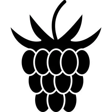 Raspberry Glyph Icon Fruit Vector Stock Illustration