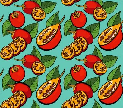 Raspberry hand drawn doodle repeated seamless pattern Stock Illustration