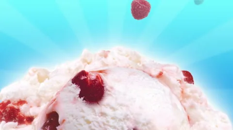 Raspberry Ice Cream Video stock 61500744