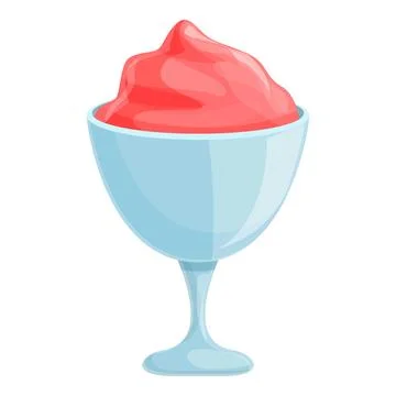 Raspberry ice cream icon, cartoon style Illustrazione stock
