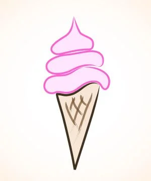 Raspberry Ice Cream Icon. Vector Illustration, eps 10 Stock Illustration