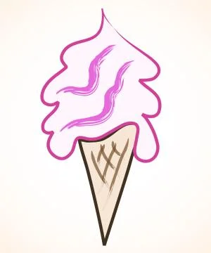 Raspberry Ice Cream Icon. Vector Illustration, eps 10 Stock Illustration