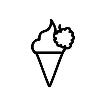 Raspberry ice cream icon vector. Isolated contour symbol illustration Stock Illustration