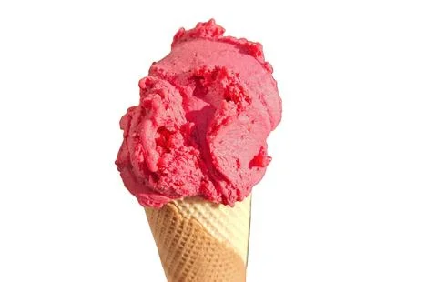 Raspberry ice cream isolated on white Stock Photos