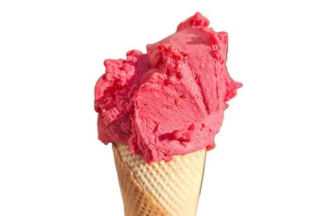 Raspberry ice cream isolated on white Stock Photos