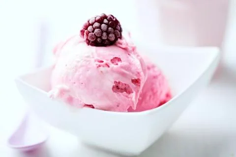 Raspberry ice cream Stock Photos