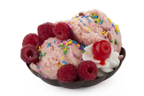 Raspberry ice cream Stock-Fotos