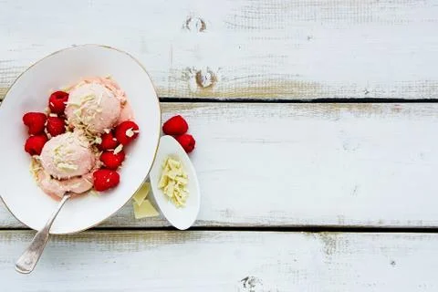 Raspberry ice-cream Stock Photos