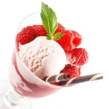 Raspberry Ice Cream Stock Photos