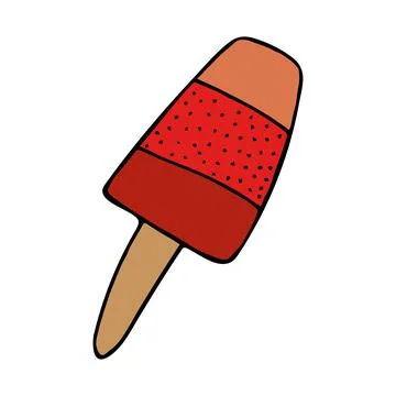 Raspberry ice cream on white background. Vector image. Stock Illustration
